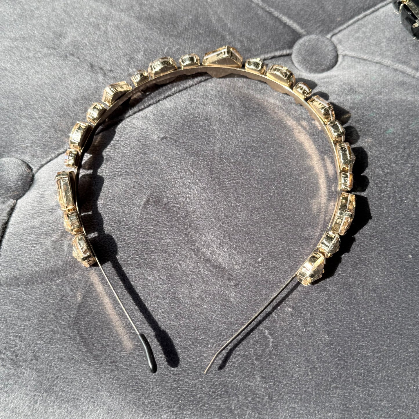 Cerchietto vetro multishape trasparente gold