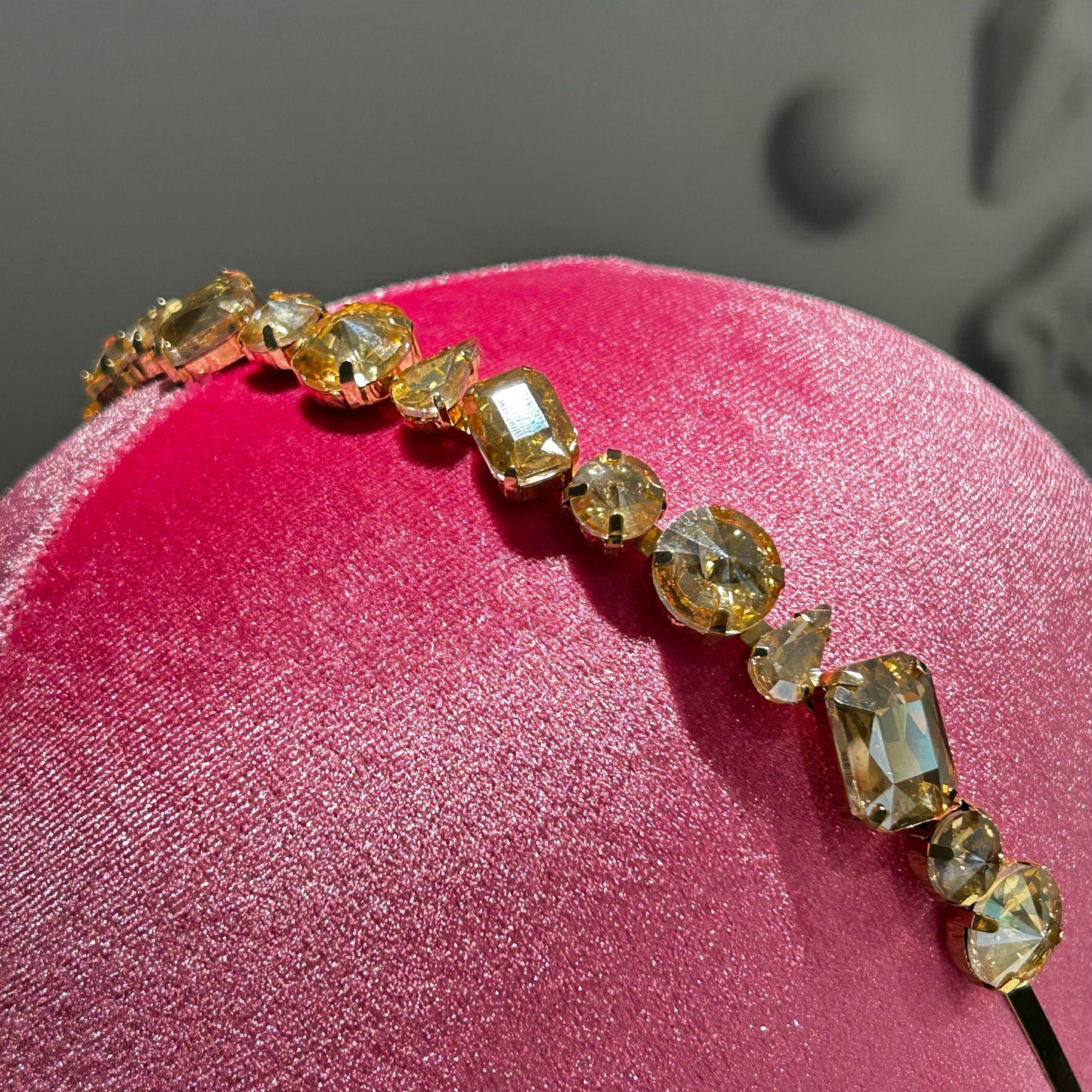 Cerchietto vetro multishape trasparente gold