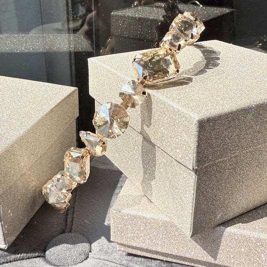 Cerchietto vetro multishape trasparente gold