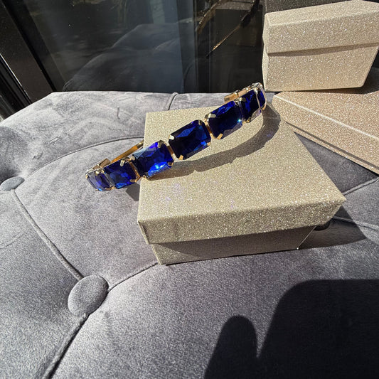 Cerchietto vetro cubik trasparente blu